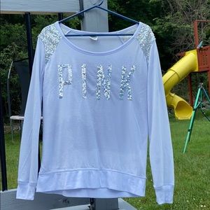 PINK Victoria’s Secret Sequined Long Sleeve Top S